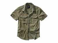 Langarmhemd BRANDIT "Herren Vintage Shirt shortsleeve" Gr. S, US-Größen, grün