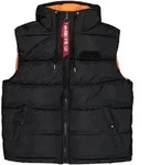 Wendejacke ALPHA INDUSTRIES "Hooded Puffer Vest FD", Herren, Gr. M, schwarz,