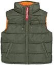 Wendejacke ALPHA INDUSTRIES "Hooded Puffer Vest FD", Herren, Gr. M, gr&uuml;n (sage,