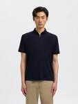 SELECTED Poloshirt "SLHFAVE ZIP SS POLO NOOS" Baumwollmischung, regular fit