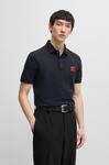Poloshirt HUGO "Dereso", Herren, Gr. L, schwarz (dunkelblau405), Jersey,