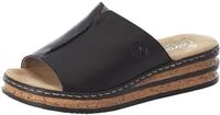 Pantolette RIEKER, Damen, Gr. 39, schwarz, Lederimitat, unifarben, Schuhe Pantolette,
