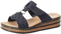 Pantolette RIEKER, Damen, Gr. 37, blau (nachtblau), Lederimitat, unifarben, Schuhe