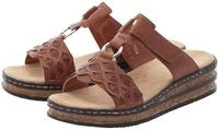 Pantolette RIEKER, Damen, Gr. 41, braun, Lederimitat, Schuhe Pantolette, Keilabsatz,