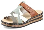Pantolette RIEKER, Damen, Gr. 37, bunt (multi), Lederimitat, Schuhe Pantolette,