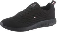 Sneaker TOMMY HILFIGER "CORPORATE KNIT RIB RUNNER", Herren, Gr. 42, schwarz, Textil,