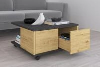 FMD Couchtisch "Twin" Schubladen als Push-to-open, viel Staur., mit Rollen, Breite: