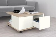 FMD Couchtisch "Twin" Schubladen als Push-to-open, viel Staur., mit Rollen, Breite: