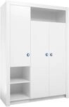 Begabino Dreht&uuml;renschrank "Paula Kinderzimmerschrank Kleiderschrank" 3-trg. Wei&szlig;,