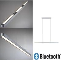 PAULMANN LED Pendelleuchte "Lento", grau (chromfarben), 1, H: 2,5cm, 1 Stk.,