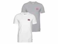T-Shirt LEVI'S "LE 2PK CREWNECK GRAPHIC" Gr. L, grau (weiß, grau) Herren Shirts