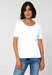 T-Shirt CECIL "Style Lena", Damen, Gr. M (40), wei&szlig;, Jersey, Obermaterial: 100%
