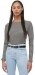 Langarmshirt MARC O'POLO, Damen, Gr. XL, schwarz (multi, schwarz_k23), Single Jersey,