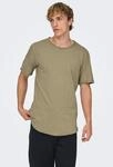 T-Shirt ONLY & SONS "ONSBENNE LONGY SS TEE NF 7822 NOOS", Herren, Gr. XXL, grau