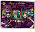 Malen nach Zahlen SCHIPPER "Meisterklasse Triptychon - Die 3 Affen", bunt,