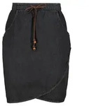 Sommerrock ALIFE & KICKIN, Damen, Gr. XS, schwarz denim, 95% Baumwolle, 5%...