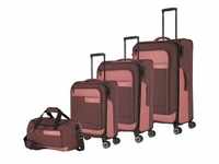Trolleyset TRAVELITE "VIIA L/M/S, Reisetasche" rosa (frühlingsrose) Koffer-Sets