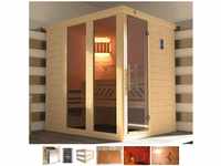 WEKA Sauna "Kemi Panorama" Saunen 7,5 kW Bio-Ofen mit ext. Steuerung beige