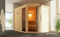 Sauna WEKA "Design-Sauna CUBILIS 3", beige (natur), ohne Ofen, ohne Steuerung, (ohne