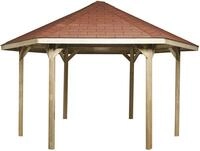 weka Pavillon "656 Gr.2, inkl. roten Dachschindeln" 19 mm Massivholzdach