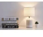 PAULEEN Tischleuchte "Sandy Glow max. 20W 230V Stoffschirm Keramik", beige...