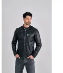 Lederjacke FREAKY NATION "Lucky Jim-FN", Herren, Gr. S, schwarz, Oberstoff: 100%