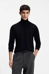 Rollkragenpullover HUGO "San Thomas-M", Herren, Gr. M, schwarz (navy410), Strick,