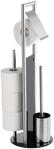WENKO WC-Garnitur "Ravina" aus Edelstahl Sicherheitsglas Stand WC-Garnitur,