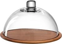 LEONARDO Servierplatte "CUCINA" Holzk&auml;seplatte/Glasglocke, handgefertigtes Unikat