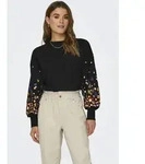 ONLY Sweatshirt "ONLBROOKE L/S O-NECK FLOWER SWT", Baumwollmischung, regular fit