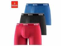Langer Boxer BOSS "Boxer Brief 3P" Gr. XL, bunt (rot, blau, schwarz) Herren
