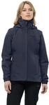 Regenjacke JACK WOLFSKIN "STORMY POINT 2L JKT W", Damen, Gr. XL, blau (night blau),