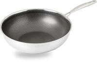 HENSSLERS Wok Edelstahl 1 tlg. 3-Schicht Materia, Wabenstruktur und