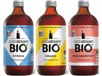 SodaStream Getränke-Sirup "BIO-Sirup", Zitrone, Orange, Pink Grapefruit, 0,5...