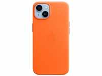 APPLE Handyhülle "iPhone 14 Leather MagSafe" Hüllen Gr. iPhone 14, orange Zubehör