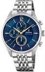 Chronograph FESTINA "Timeless Chronograph", blau (silberfarben, blau), Armbanduhren,