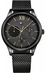 Multifunktionsuhr TOMMY HILFIGER "DAMON", schwarz, Armbanduhren, Herren, Quarzuhr,