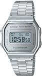 Chronograph CASIO VINTAGE, silber (grau, silberfarben), Armbanduhren, Damen,