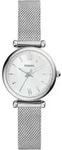 Quarzuhr FOSSIL "Carlie", silber (silberfarben), Armbanduhren, Damen, Quarzuhr,