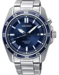 Kineticuhr SEIKO, silber (silberfarben, blau), Armbanduhren, Herren, Armbanduhr,