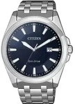 Solaruhr CITIZEN, silber (silberfarben, dunkelblau), Armbanduhren, Herren,