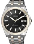 Solaruhr CITIZEN, silber (silbergoldfarben, schwarz), Armbanduhren, Herren,