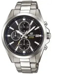 Chronograph CASIO EDIFICE, silber (schwarz, edelstahlfarben), Armbanduhren, Herren,