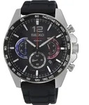 Chronograph SEIKO, schwarz (schwarz, schwarz), Armbanduhren, Herren, Chronograph,
