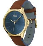 Quarzuhr HUGO "SMASH", blau (braun), Armbanduhren, Herren, Quarzuhr, Armbanduhr,
