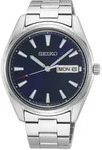 Quarzuhr SEIKO, silber (silberfarben, dunkelblau), Armbanduhren, Damen, Quarzuhr,