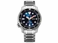 Taucheruhr CITIZEN "Promaster Automatik Titan Diver, NY0100-50ME" Armbanduhren blau