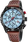 Chronograph FESTINA, blau (braun, hellblau), Armbanduhren, Herren, Chronograph,
