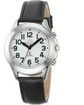 Funkuhr MASTER TIME "Sprechende Funkuhr", schwarz, Armbanduhren, Damen, Funkuhr,