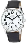Funkuhr MASTER TIME "Sprechende Funkuhr", schwarz (schwarz, wei&szlig;), Armbanduhren,